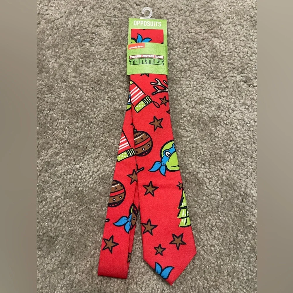 NWT Opposuits Nickelodeon Teenage Mutant Ninja Turtles TMNT Christmas Neck Tie